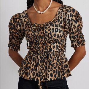 NWT Bianca Ruffle Blouse- Damson Madder